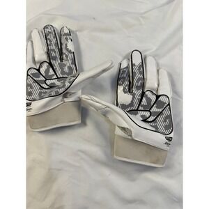 Grip Boost Kids Football Receiver Gloves White Gray Youth Size S